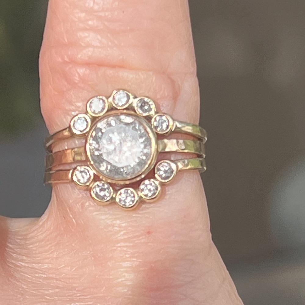 Alexis Russell, 14 karat gold salt and pepper diamond Women's Ring